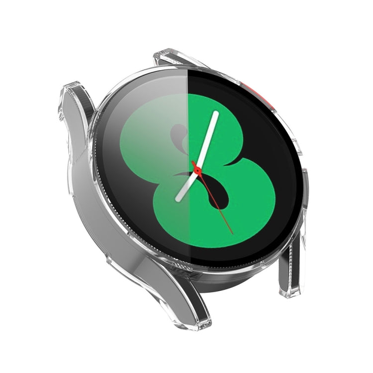 For Samsung Galaxy Watch FE 40mm PC + Tempered Glass Film Integrated Watch Protective Case(Transparent) - Watch Cases by PMC TechLife | Online Shopping South Africa | PMC TechLife | Buy Now Pay Later Mobicred