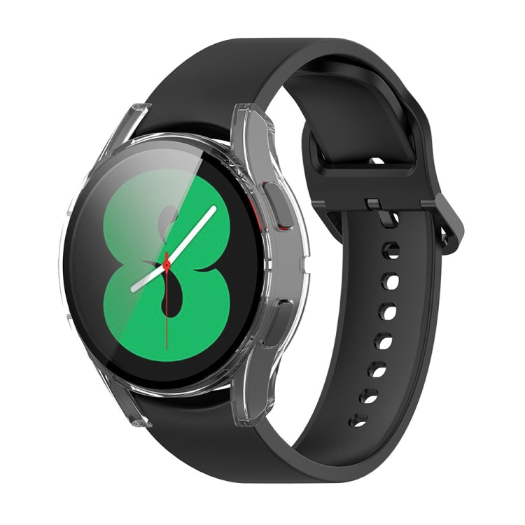 For Samsung Galaxy Watch FE 40mm PC + Tempered Glass Film Integrated Watch Protective Case(Transparent) - Watch Cases by PMC TechLife | Online Shopping South Africa | PMC TechLife | Buy Now Pay Later Mobicred