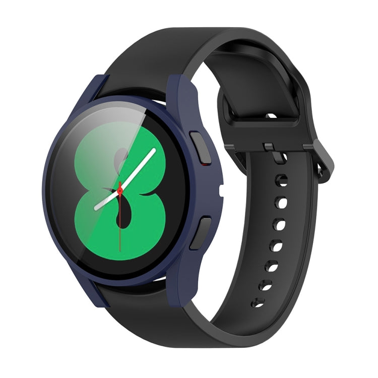 For Samsung Galaxy Watch FE 40mm PC + Tempered Glass Film Integrated Watch Protective Case(Midnight Blue) - Watch Cases by PMC TechLife | Online Shopping South Africa | PMC TechLife | Buy Now Pay Later Mobicred