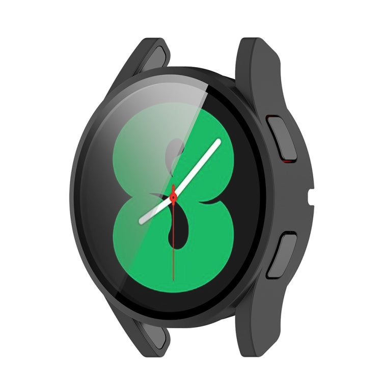 For Samsung Galaxy Watch FE 40mm PC + Tempered Glass Film Integrated Watch Protective Case(Black) - Watch Cases by PMC TechLife | Online Shopping South Africa | PMC TechLife | Buy Now Pay Later Mobicred