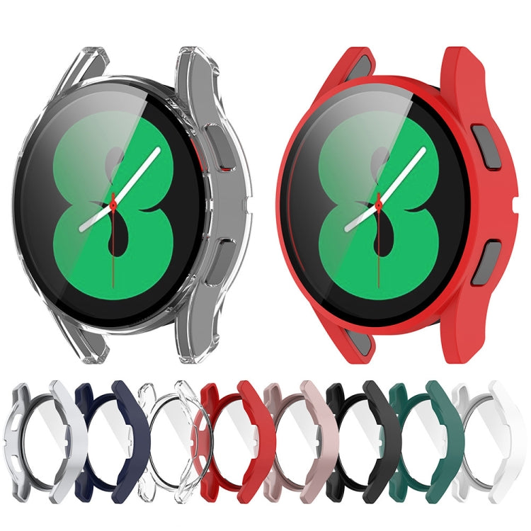For Samsung Galaxy Watch FE 40mm PC + Tempered Glass Film Integrated Watch Protective Case(Midnight Blue) - Watch Cases by PMC TechLife | Online Shopping South Africa | PMC TechLife | Buy Now Pay Later Mobicred