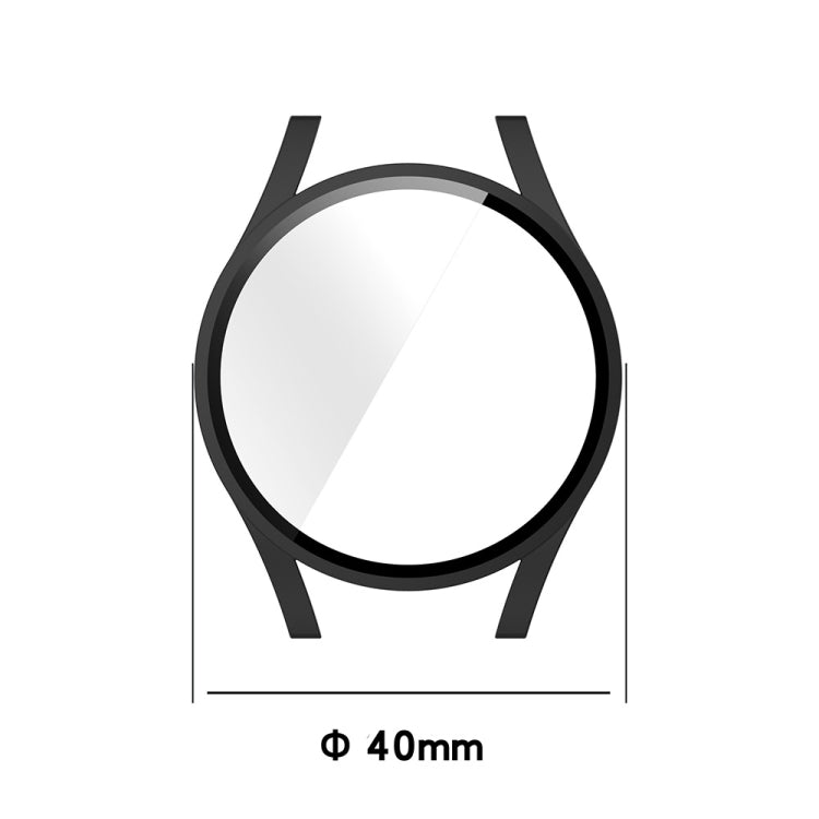 For Samsung Galaxy Watch FE 40mm PC + Tempered Glass Film Integrated Watch Protective Case(Black) - Watch Cases by PMC TechLife | Online Shopping South Africa | PMC TechLife | Buy Now Pay Later Mobicred