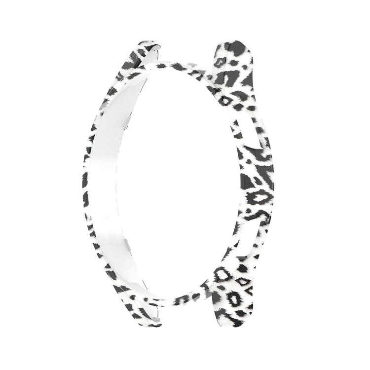 For Samsung Galaxy Watch FE 40mm Half Pack Hollow PC Watch Protective Case(White Hair Leopard) - Watch Cases by PMC TechLife | Online Shopping South Africa | PMC TechLife | Buy Now Pay Later Mobicred