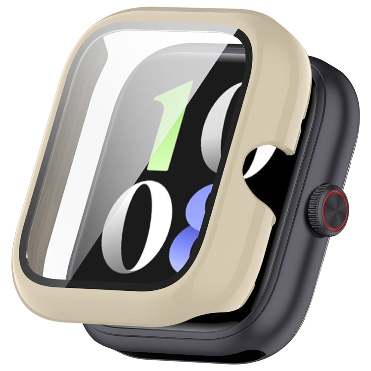 For vivo Watch GT PC + Tempered Glass Film Integrated Watch Protective Case(Ivory White) - Watch Case by PMC TechLife | Online Shopping South Africa | PMC TechLife | Buy Now Pay Later Mobicred