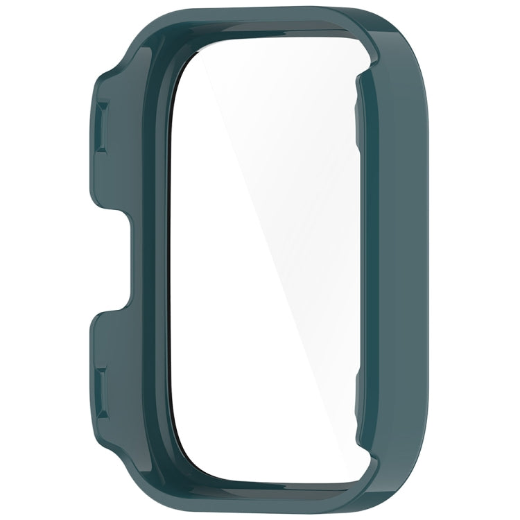 For Amazfit bip5 Unity PC + Tempered Glass Film Integrated Watch Protective Case(Pine Needle Green) - Watch Cases by PMC TechLife | Online Shopping South Africa | PMC TechLife | Buy Now Pay Later Mobicred