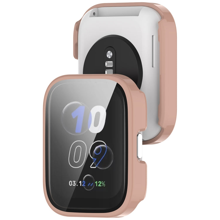 For Amazfit bip5 Unity PC + Tempered Glass Film Integrated Watch Protective Case(Sakura Pink) - Watch Cases by PMC TechLife | Online Shopping South Africa | PMC TechLife | Buy Now Pay Later Mobicred