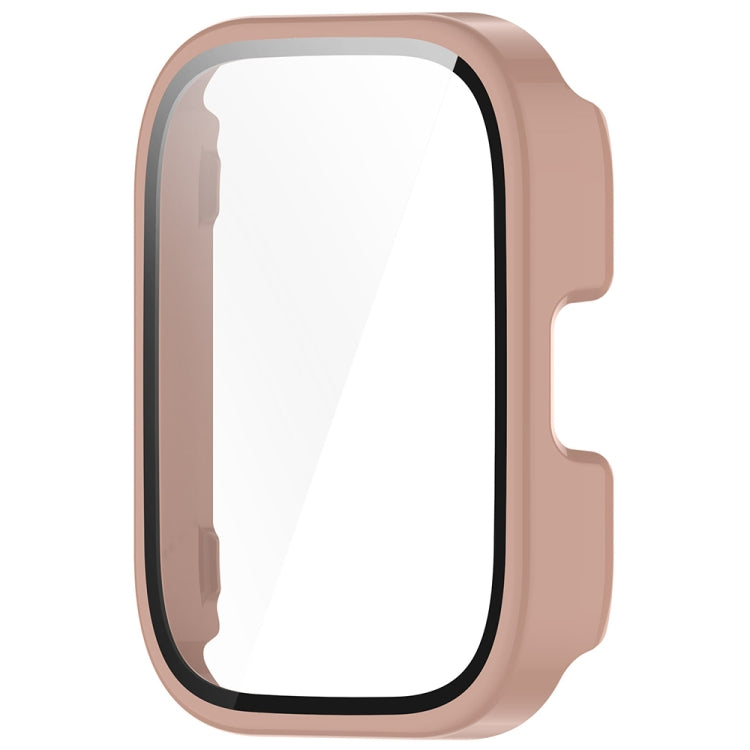 For Amazfit bip5 Unity PC + Tempered Glass Film Integrated Watch Protective Case(Sakura Pink) - Watch Cases by PMC TechLife | Online Shopping South Africa | PMC TechLife | Buy Now Pay Later Mobicred