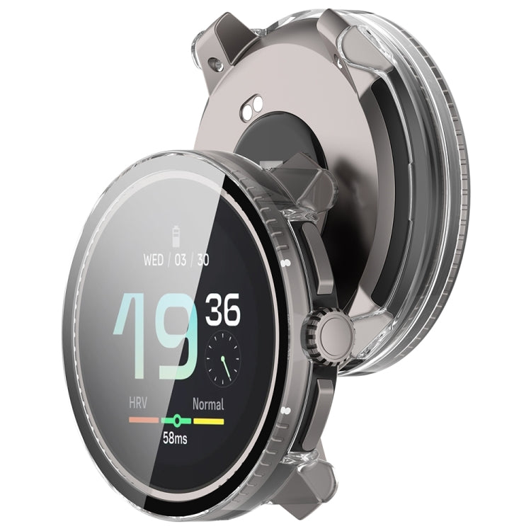 For Suunto Race PC + Tempered Glass Film Integrated Watch Protective Case(Transparent White) - Watch Case by PMC TechLife | Online Shopping South Africa | PMC TechLife | Buy Now Pay Later Mobicred