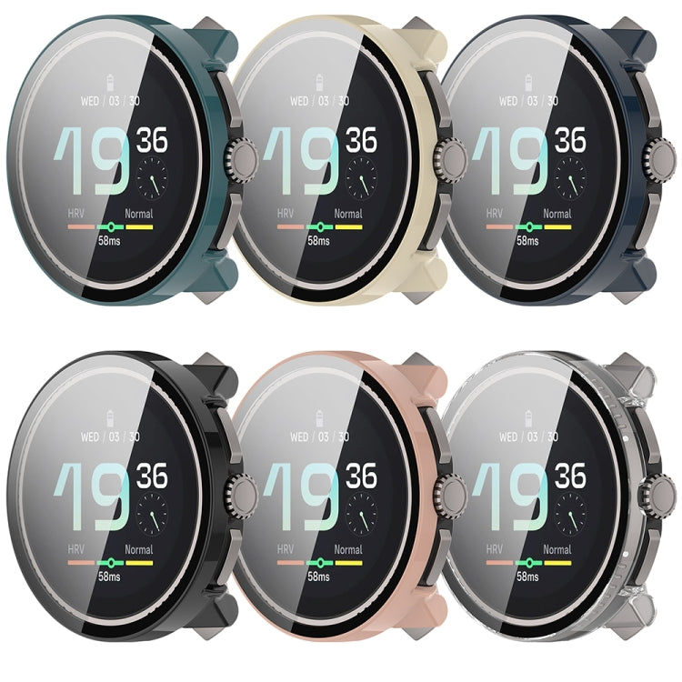 For Suunto Race PC + Tempered Glass Film Integrated Watch Protective Case(Ivory White) - Watch Case by PMC TechLife | Online Shopping South Africa | PMC TechLife | Buy Now Pay Later Mobicred