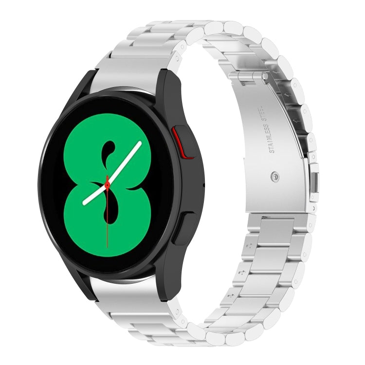 For Samsung Galaxy Watch FE 40mm Three Bead Stainless Steel Metal Watch Strap(Silver) - free shipping - PMC TechLife - Order now!