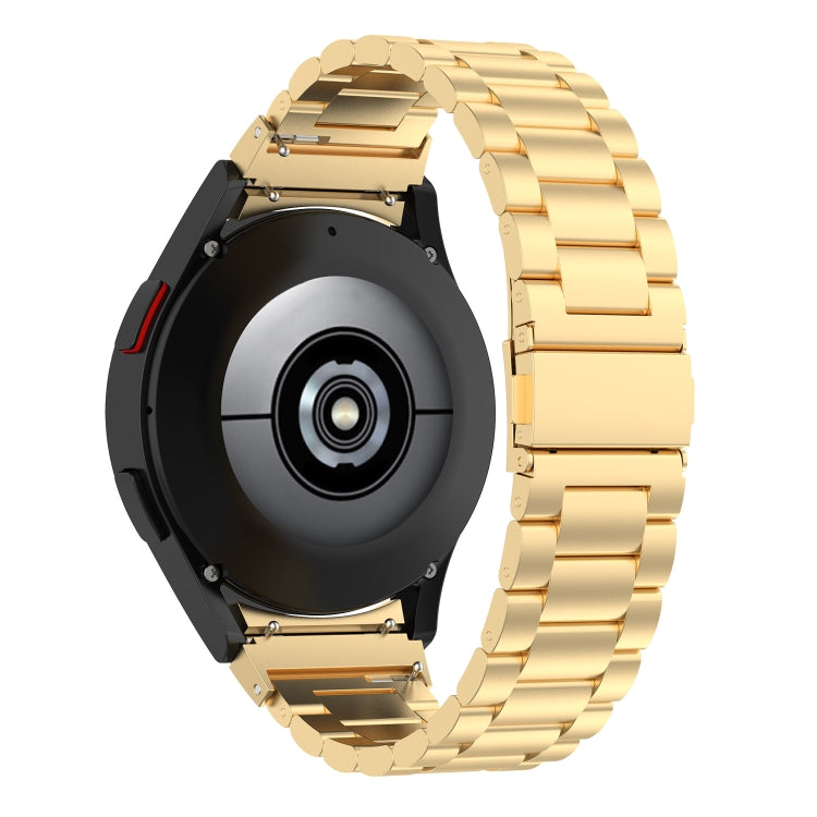 For Samsung Galaxy Watch FE 40mm Three Bead Stainless Steel Metal Watch Strap(Gold) - free shipping - PMC TechLife - Order now!
