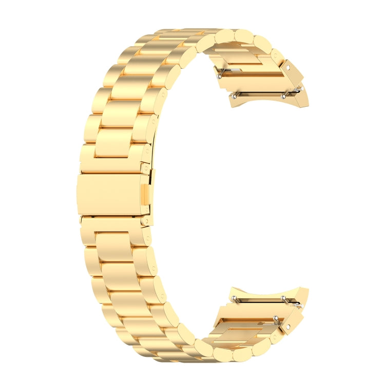 For Samsung Galaxy Watch FE 40mm Three Bead Stainless Steel Metal Watch Strap(Gold) - free shipping - PMC TechLife - Order now!