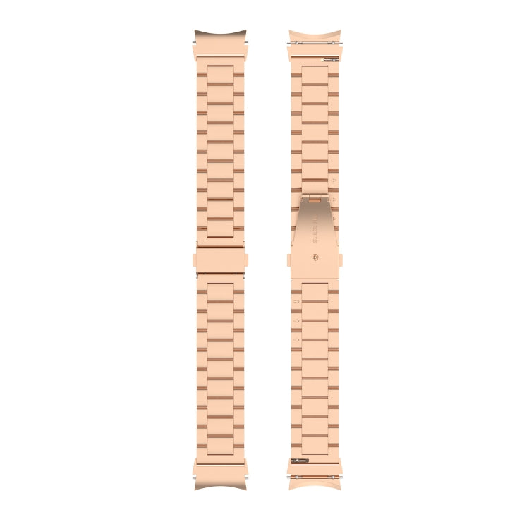 For Samsung Galaxy Watch FE 40mm Three Bead Stainless Steel Metal Watch Strap(Rose Gold) - free shipping - PMC TechLife - Order now!
