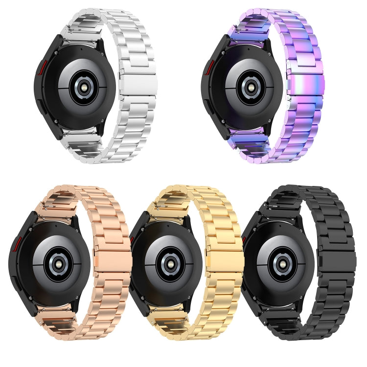 For Samsung Galaxy Watch Ultra 47mm Three Bead Stainless Steel Metal Watch Strap(Rose Gold) - free shipping - PMC TechLife - Order now!