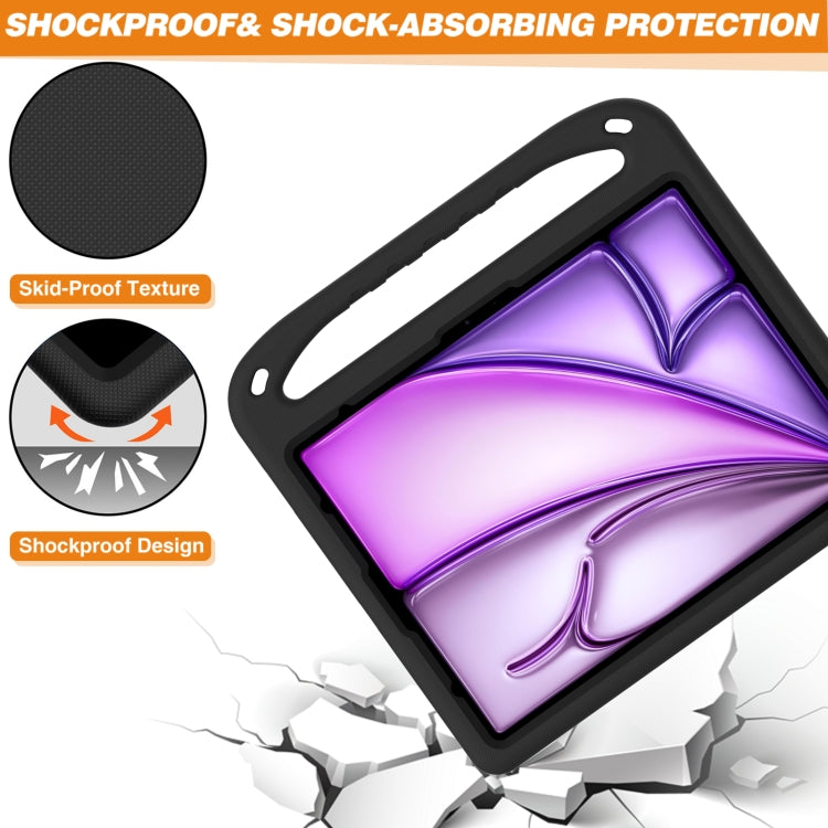 For iPad Air 13 2024 Handle EVA Shockproof Tablet Case with Holder(Black) - iPad Air 13 2024 Cases by PMC TechLife | Online Shopping South Africa | PMC TechLife | Buy Now Pay Later Mobicred
