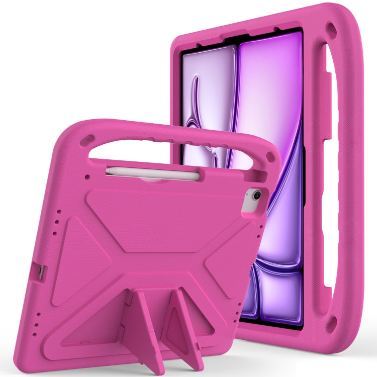 For iPad Air 13 2025 / 2024 Handle EVA Shockproof Tablet Case with Holder(RoseRed) - iPad Air 13 2025 / 2024 Cases by PMC TechLife | Online Shopping South Africa | PMC TechLife | Buy Now Pay Later Mobicred