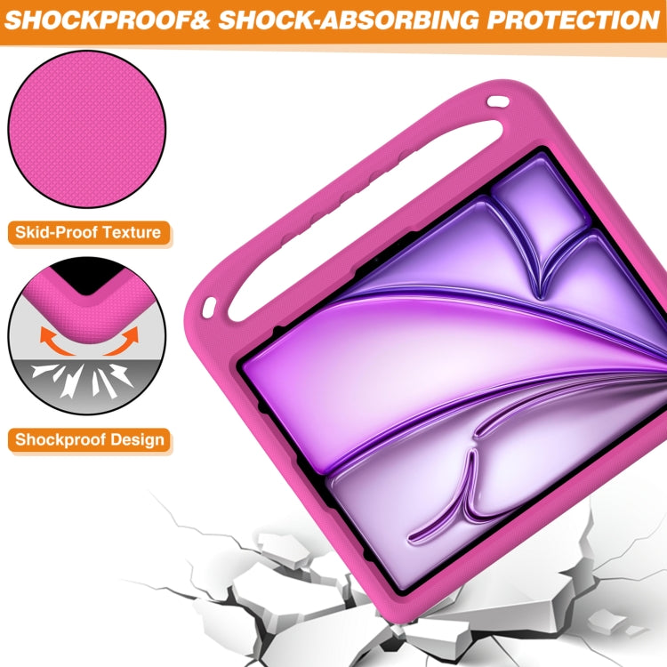 For iPad Air 13 2025 / 2024 Handle EVA Shockproof Tablet Case with Holder(RoseRed) - iPad Air 13 2025 / 2024 Cases by PMC TechLife | Online Shopping South Africa | PMC TechLife | Buy Now Pay Later Mobicred