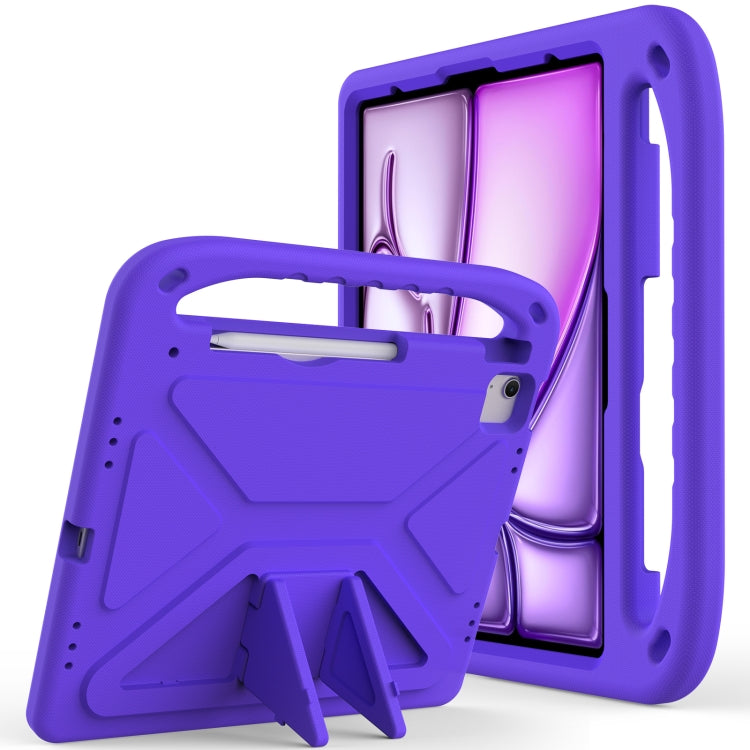 For iPad Air 13 2024 Handle EVA Shockproof Tablet Case with Holder(Purple) - iPad Air 13 2024 Cases by PMC TechLife | Online Shopping South Africa | PMC TechLife | Buy Now Pay Later Mobicred