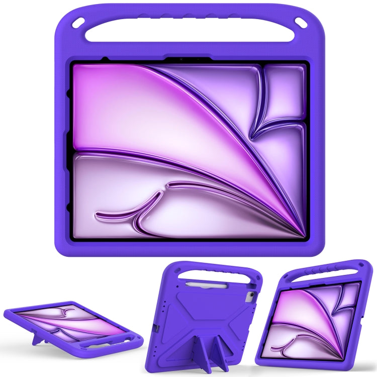 For iPad Air 13 2024 Handle EVA Shockproof Tablet Case with Holder(Purple) - iPad Air 13 2024 Cases by PMC TechLife | Online Shopping South Africa | PMC TechLife | Buy Now Pay Later Mobicred