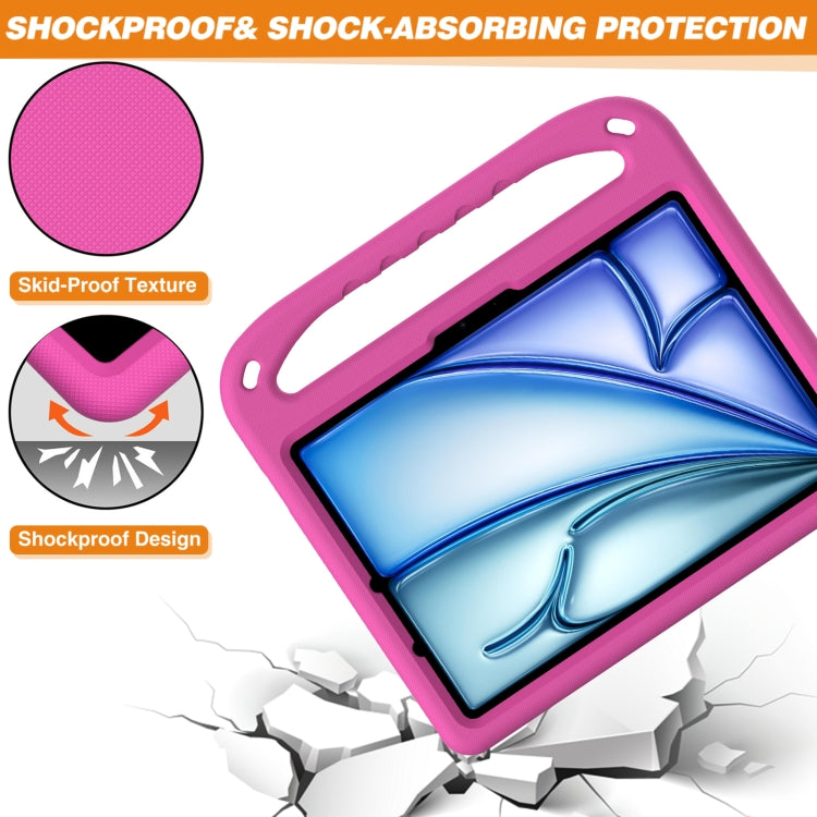 For iPad Air 11 / Pro 11 2024 Handle EVA Shockproof Tablet Case with Holder(RoseRed) - iPad Air 11 2024 Cases by PMC TechLife | Online Shopping South Africa | PMC TechLife | Buy Now Pay Later Mobicred