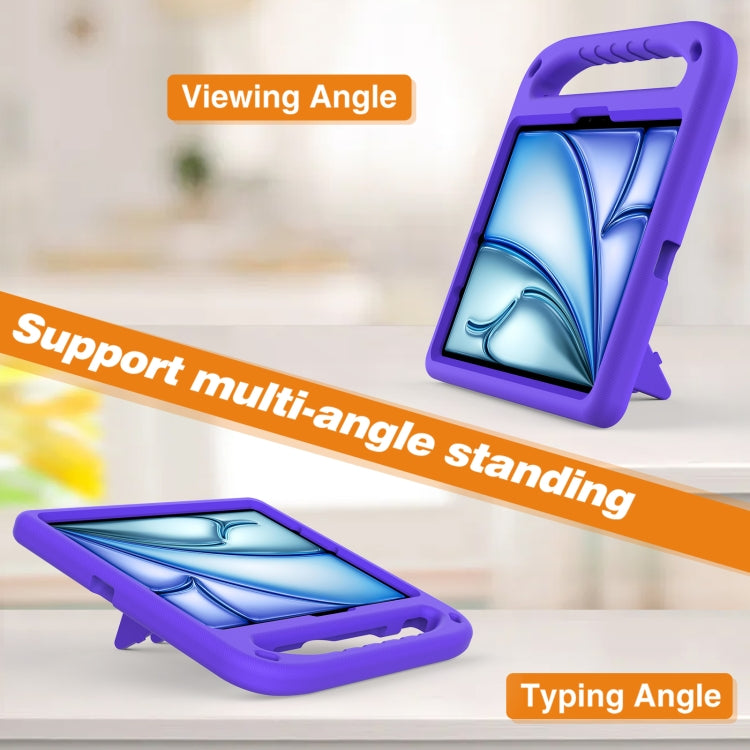 For iPad Air 11 2025 / 2024 / Pro 11 2024 Handle EVA Shockproof Tablet Case with Holder(Purple) - free shipping - PMC TechLife - Order now!