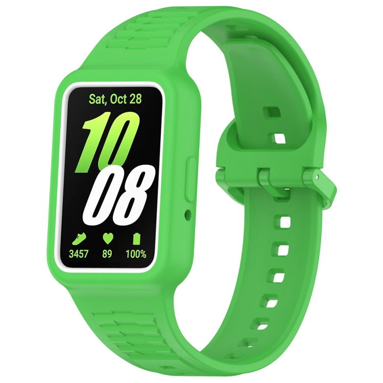 For Samsung Galaxy Fit3 Two Color Frame Integrated Silicone Watch Band(Fluorescent Green) - Watch Bands by PMc TechLife | Online Shopping South Africa | PMc TechLife | Buy Now Pay Later Mobicred