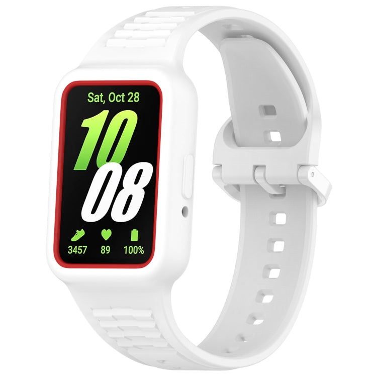 For Samsung Galaxy Fit3 Two Color Frame Integrated Silicone Watch Band(White) - free shipping - PMc TechLife - Order now!