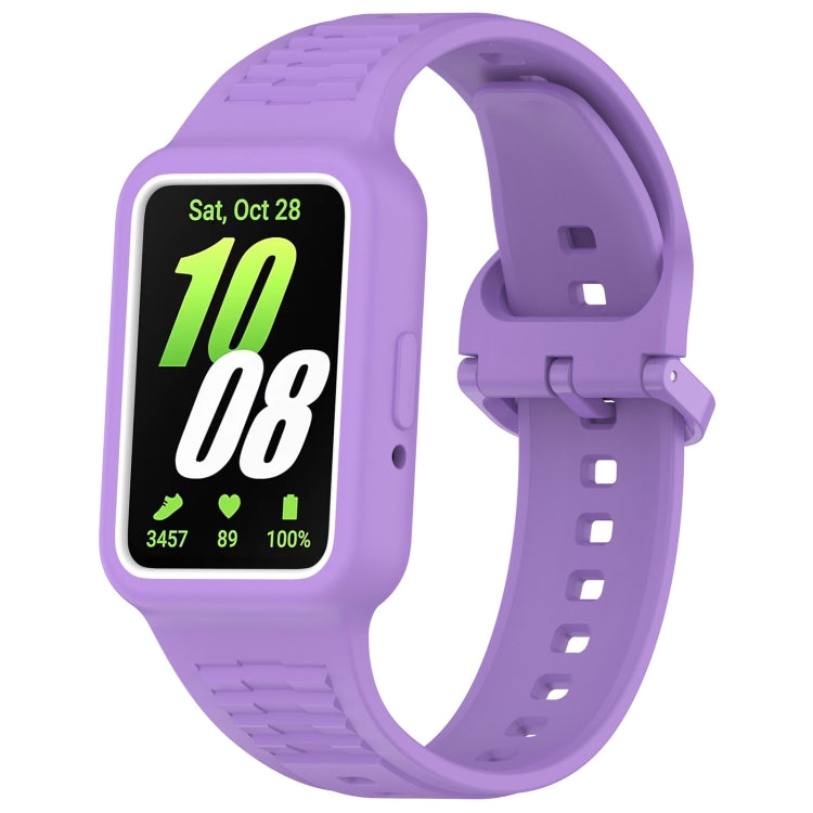 For Samsung Galaxy Fit3 Two Color Frame Integrated Silicone Watch Band(Purple) - free shipping - PMc TechLife - Order now!