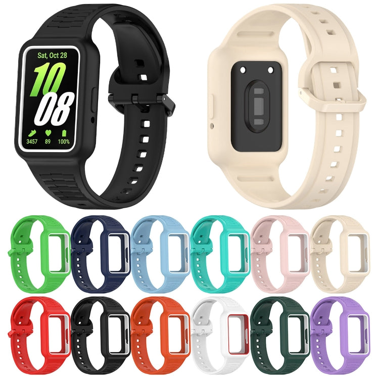 For Samsung Galaxy Fit3 Two Color Frame Integrated Silicone Watch Band(Orange) - free shipping - PMc TechLife - Order now!