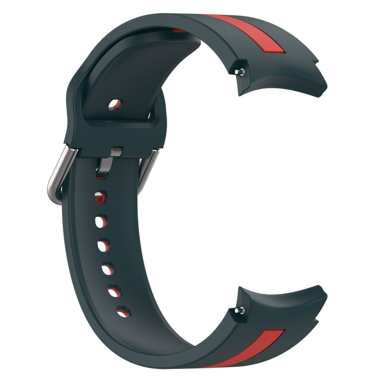 For Samsung Galaxy Watch FE 40mm Two Color Stripe Silicone Watch Band(Dark Green Red) - free shipping - PMc TechLife - Order now!