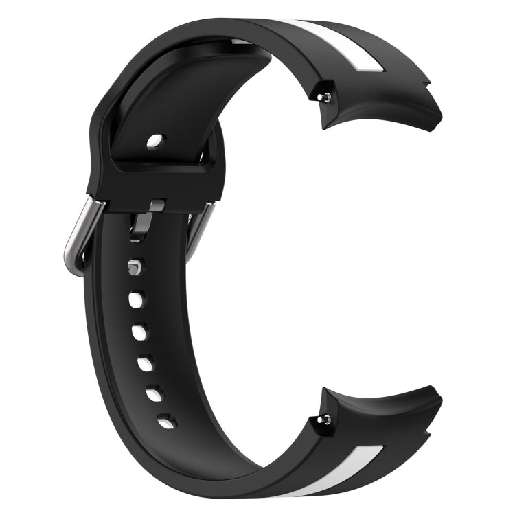 For Samsung Galaxy Watch FE 40mm Two Color Stripe Silicone Watch Band(Black White) - free shipping - PMc TechLife - Order now!