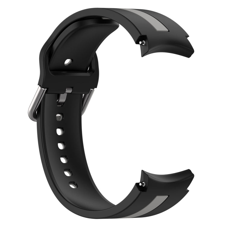 For Samsung Galaxy Watch FE 40mm Two Color Stripe Silicone Watch Band(Black Gray) - free shipping - PMc TechLife - Order now!