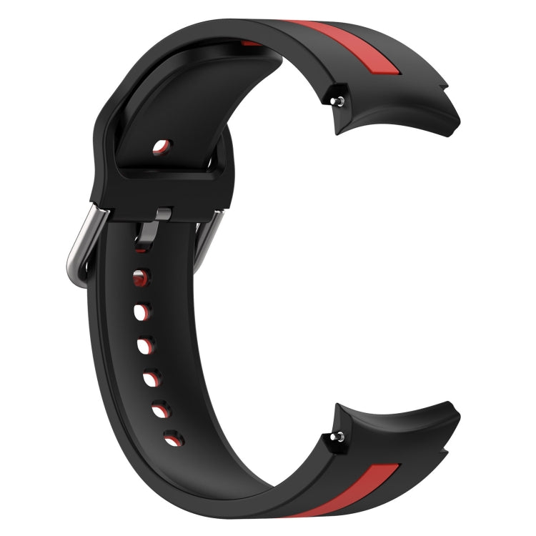 For Samsung Galaxy Watch 7 40 / 44mm Two Color Stripe Silicone Watch Band(Black Red) - free shipping - PMc TechLife - Order now!