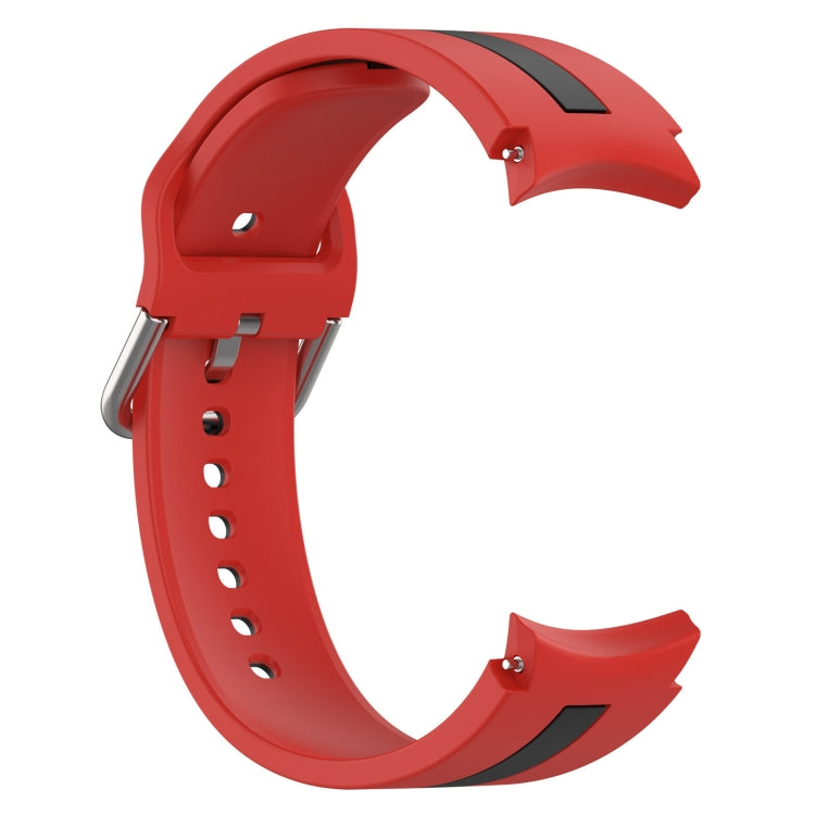 For Samsung Galaxy Watch 7 40 / 44mm Two Color Stripe Silicone Watch Band(Red Black) - free shipping - PMc TechLife - Order now!