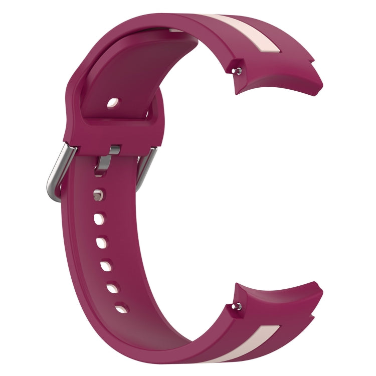 For Samsung Galaxy Watch 7 40 / 44mm Two Color Stripe Silicone Watch Band(Wine Red Pink) - free shipping - PMc TechLife - Order now!