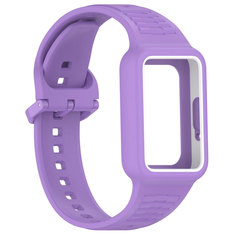 For  Huawei Band 9 NFC Two Color Frame Integrated Silicone Watch Band(Purple) - free shipping - PMc TechLife - Order now!