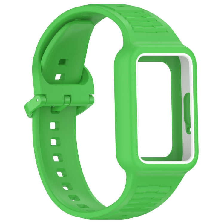 For  Huawei Band 8 NFC Two Color Frame Integrated Silicone Watch Band(Fluorescent Green) - free shipping - PMc TechLife - Order now!