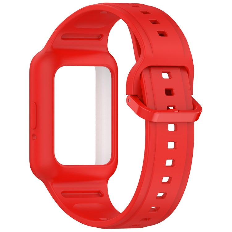 For  Huawei Band 8 NFC Two Color Frame Integrated Silicone Watch Band(Red) - free shipping - PMc TechLife - Order now!