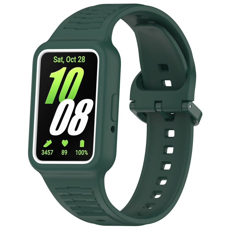 For  Huawei Band 8 NFC Two Color Frame Integrated Silicone Watch Band(Dark Green) - Watch Bands by PMc TechLife | Online Shopping South Africa | PMc TechLife | Buy Now Pay Later Mobicred