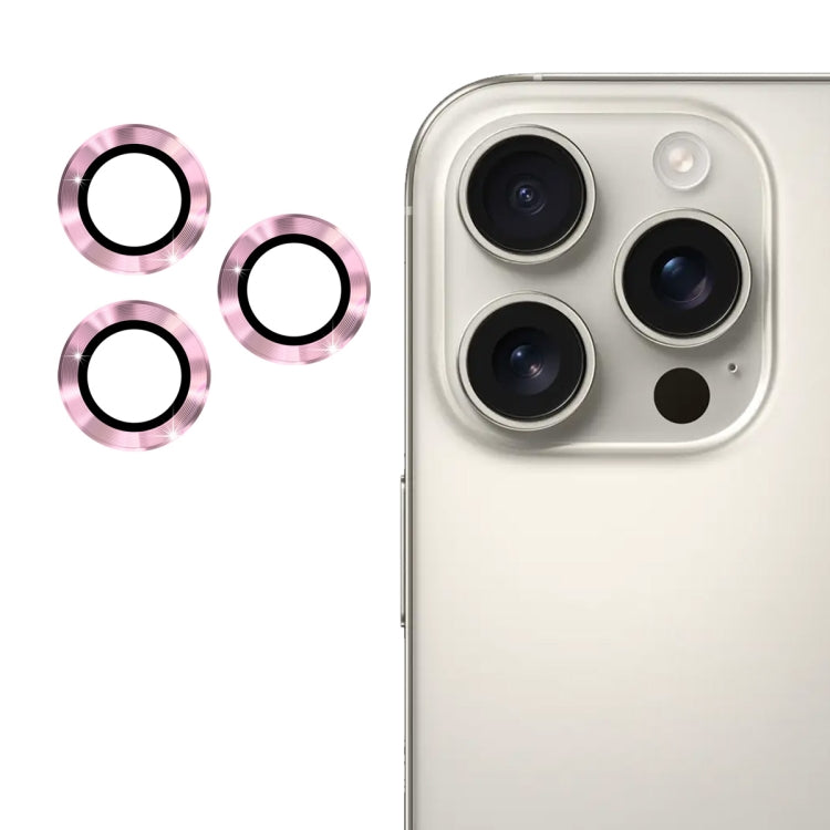 For iPhone 16 Pro / 16 Pro Max ENKAY 9H Rear Lens Aluminium Alloy Tempered Glass Film(Pink) - iPhone 16 Pro Max Tempered Glass by ENKAY | Online Shopping South Africa | PMC TechLife | Buy Now Pay Later Mobicred