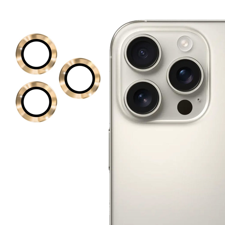 For iPhone 16 Pro / 16 Pro Max ENKAY 9H Rear Lens Aluminium Alloy Tempered Glass Film(Golden) - iPhone 16 Pro Max Tempered Glass by ENKAY | Online Shopping South Africa | PMC TechLife | Buy Now Pay Later Mobicred