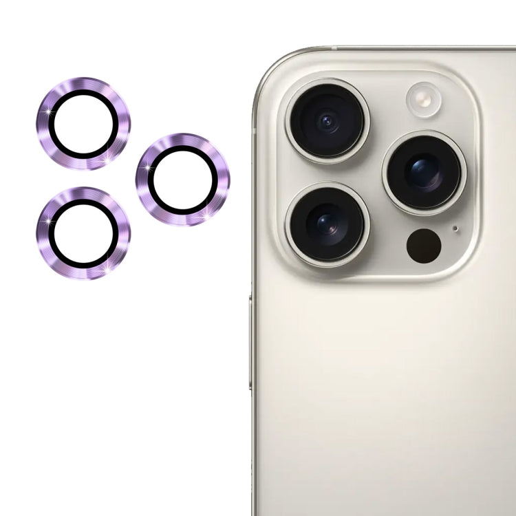 For iPhone 16 Pro / 16 Pro Max ENKAY 9H Rear Lens Aluminium Alloy Tempered Glass Film(Light Purple) - iPhone 16 Pro Max Tempered Glass by ENKAY | Online Shopping South Africa | PMC TechLife | Buy Now Pay Later Mobicred
