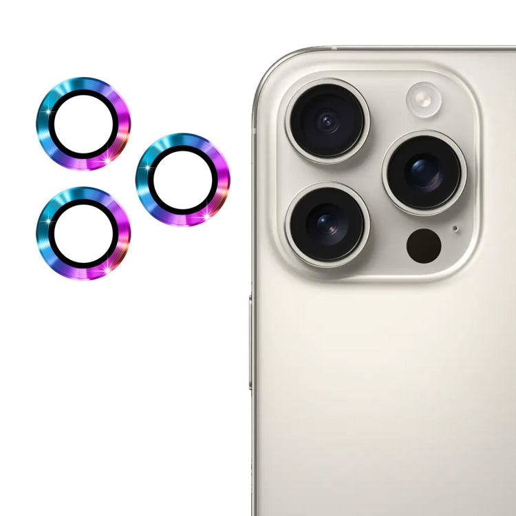 For iPhone 16 Pro / 16 Pro Max ENKAY 9H Rear Lens Aluminium Alloy Tempered Glass Film(Colorful) - iPhone 16 Pro Max Tempered Glass by ENKAY | Online Shopping South Africa | PMC TechLife | Buy Now Pay Later Mobicred