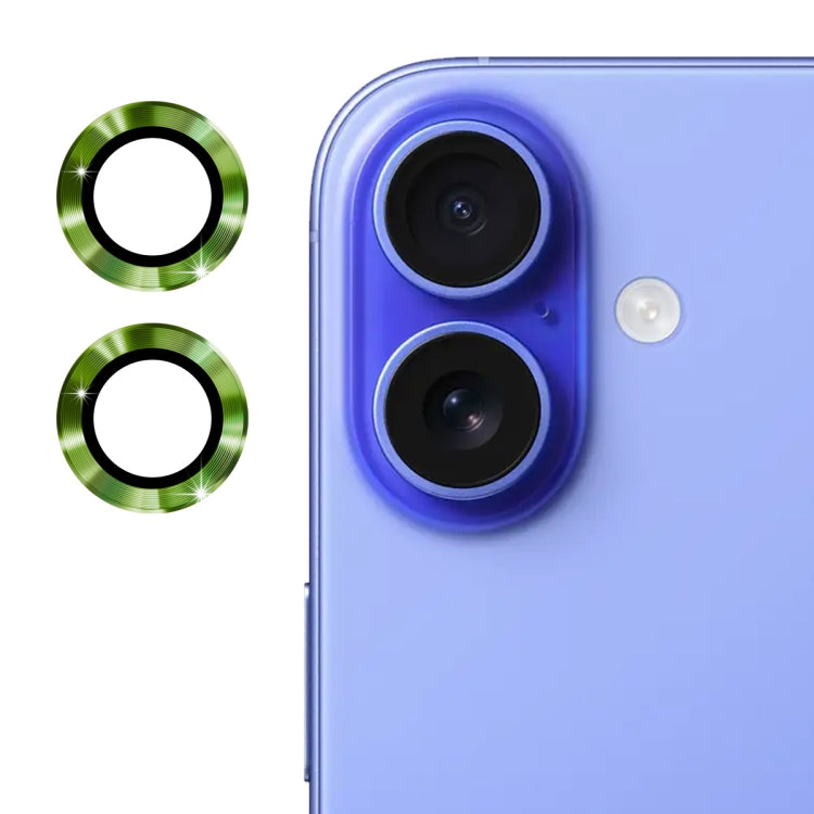For iPhone 16 / 16 Plus ENKAY 9H Rear Lens Aluminium Alloy Tempered Glass Film(Alpine Green) - free shipping - PMC TechLife - Order now!