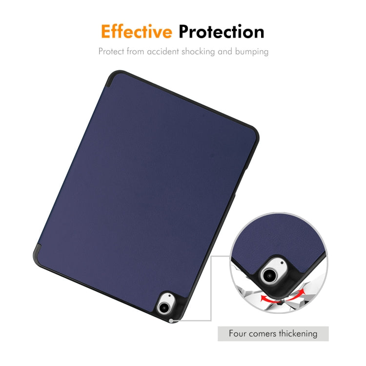 For iPad Air 13 2024 ENKAY Tri-fold Custer Texture TPU Leather Smart Tablet Case with Pen Slot(Grey) - iPad Air 13 2024 Cases by ENKAY | Online Shopping South Africa | PMC TechLife | Buy Now Pay Later Mobicred