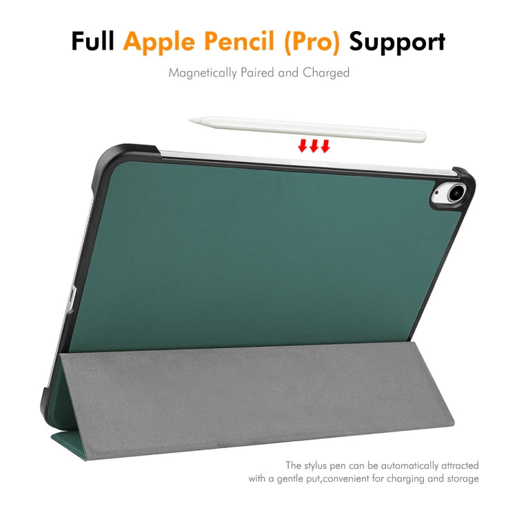 For iPad Air 13 2025 / 2024 ENKAY Tri-fold Custer Texture Plastic Leather Smart Tablet Case(Grey) - iPad Air 13 2025 / 2024 Cases by ENKAY | Online Shopping South Africa | PMC TechLife | Buy Now Pay Later Mobicred