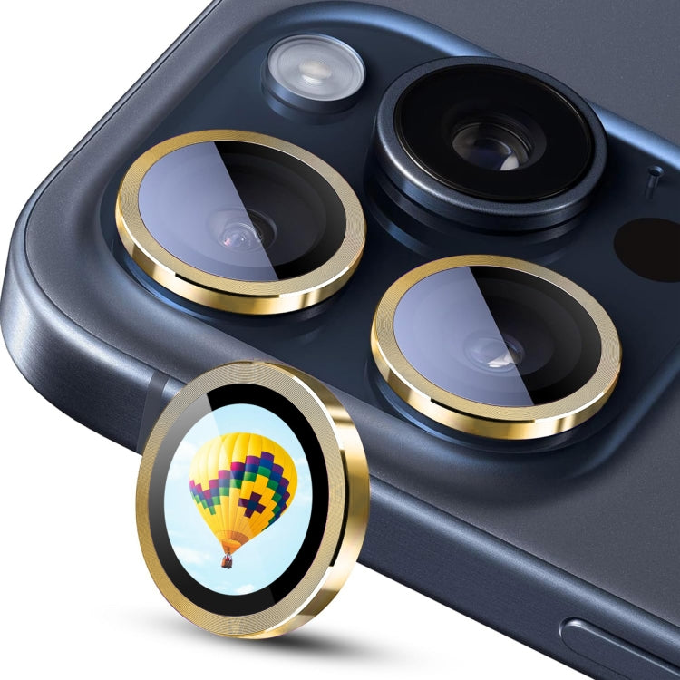 For iPhone 16 Pro / 16 Pro Max ENKAY Hat-Prince AR 9H Rear Lens Aluminium Alloy Tempered Glass Film(Golden) - iPhone 16 Pro Tempered Glass by ENKAY | Online Shopping South Africa | PMC TechLife | Buy Now Pay Later Mobicred