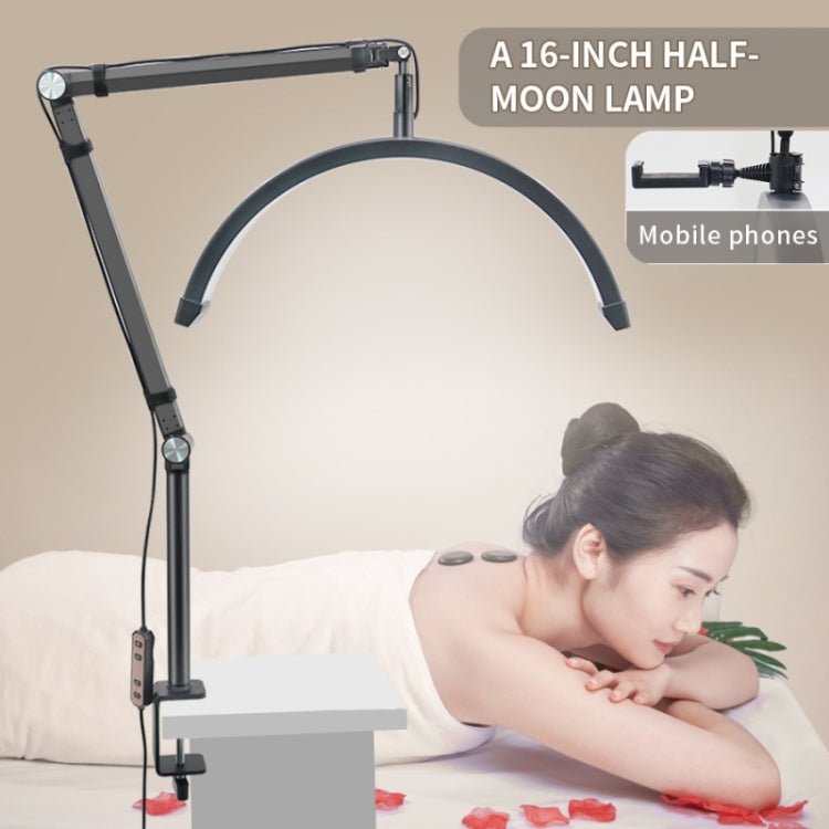 HD-M3X Pro 16 inch Adjustable Brightness Beauty Light Half Moon Light Eyelash Tech Lamp, Plug:EU Plug(Black) - Selfie Light by PMC TechLife | Online Shopping South Africa | PMC TechLife | Buy Now Pay Later Mobicred