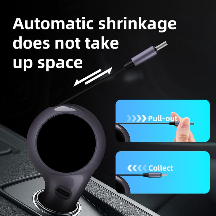 K2 With 60W Type-C Retractable Cable Type-C Port Phone Fast Charging Adapter Car Charger - Car Charger by PMC TechLife | Online Shopping South Africa | PMC TechLife | Buy Now Pay Later Mobicred
