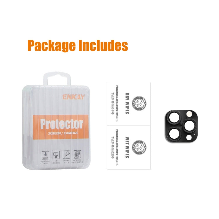 For iPhone 16 Pro / 16 Pro Max ENKAY Anti-reflection Camera Lens Aluminium Alloy Tempered Glass Film(Grey) - free shipping - PMC Jewellery - Order now!